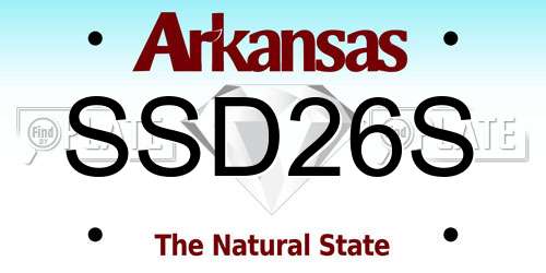 SSD26S Arkansas License Plate