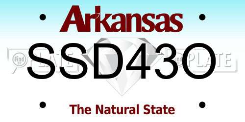 SSD43O Arkansas License Plate