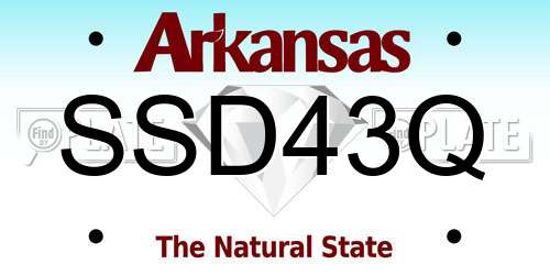 SSD43Q Arkansas License Plate
