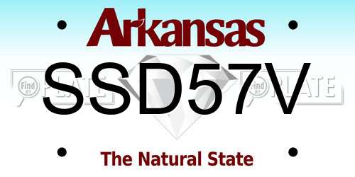 SSD57V Arkansas License Plate