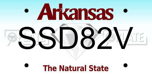 SSD82V Arkansas License Plate