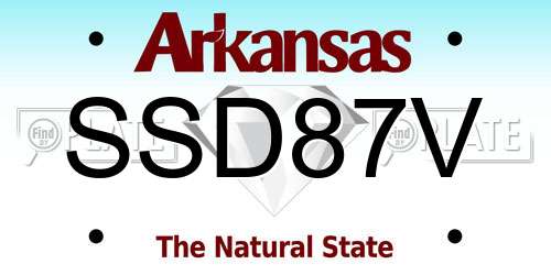 SSD87V Arkansas License Plate