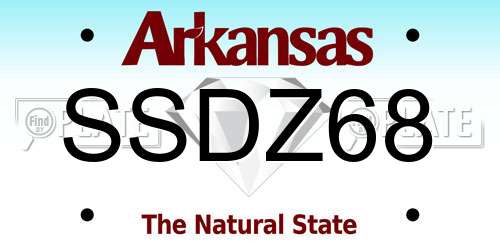 SSDZ68 Arkansas License Plate