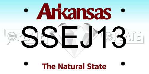 SSEJ13 Arkansas License Plate