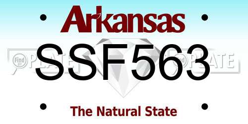 SSF563 Arkansas License Plate