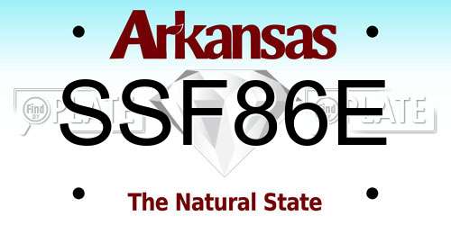 SSF86E Arkansas License Plate