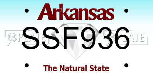 SSF936 Arkansas License Plate