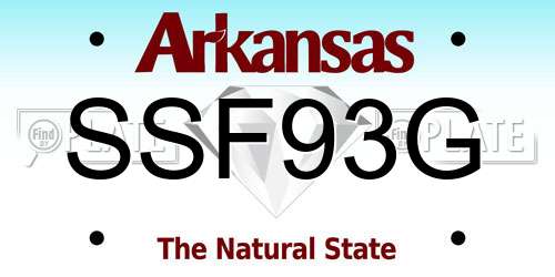 SSF93G Arkansas License Plate