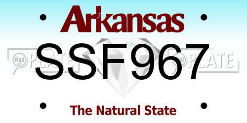 SSF967 Arkansas License Plate