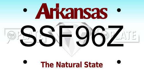 SSF96Z Arkansas License Plate