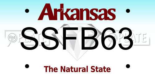 SSFB63 Arkansas License Plate