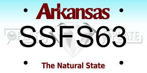 SSFS63 Arkansas License Plate
