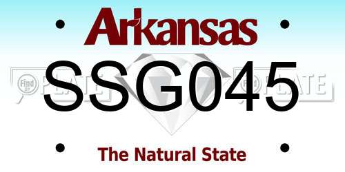 SSG045 Arkansas License Plate