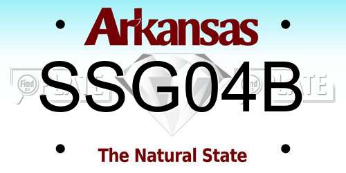 SSG04B Arkansas License Plate