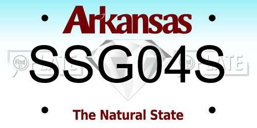 SSG04S Arkansas License Plate