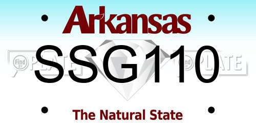 SSG110 Arkansas License Plate