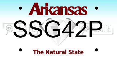 SSG42P Arkansas License Plate