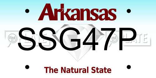 SSG47P Arkansas License Plate