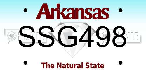 SSG498 Arkansas License Plate
