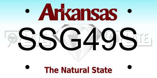 SSG49S Arkansas License Plate