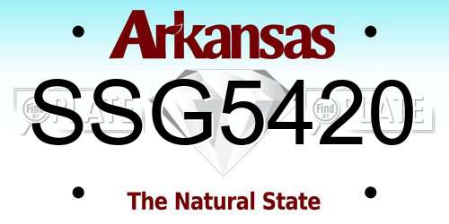 SSG5420 Arkansas License Plate