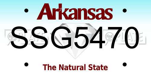 SSG5470 Arkansas License Plate