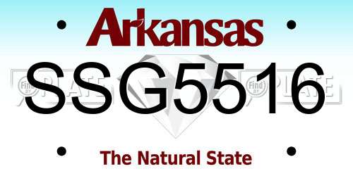 SSG5516 Arkansas License Plate