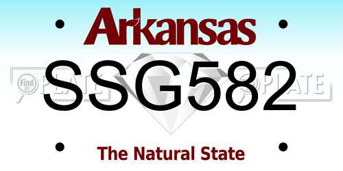 SSG582 Arkansas License Plate