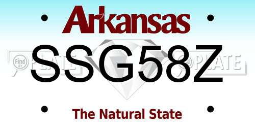 SSG58Z Arkansas License Plate