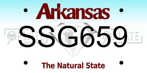 SSG659 Arkansas License Plate