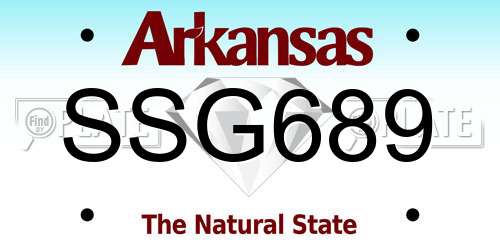 SSG689 Arkansas License Plate