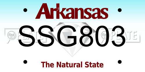 SSG803 Arkansas License Plate