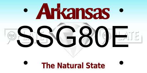 SSG80E Arkansas License Plate