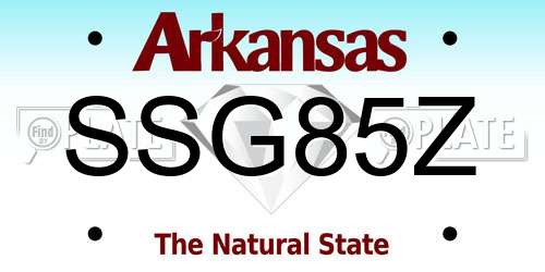 SSG85Z Arkansas License Plate
