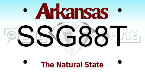 SSG88T Arkansas License Plate