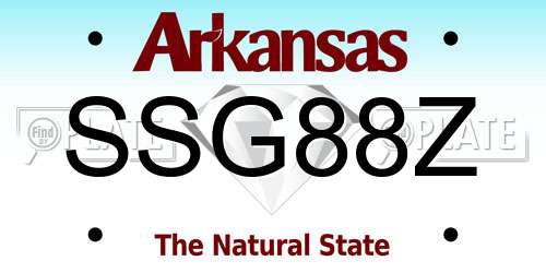 SSG88Z Arkansas License Plate