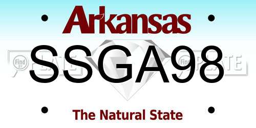 SSGA98 Arkansas License Plate