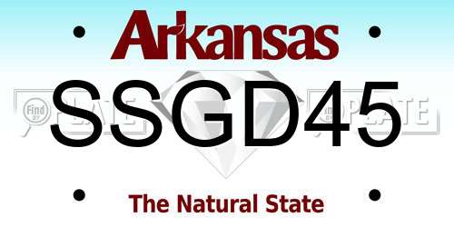 SSGD45 Arkansas License Plate