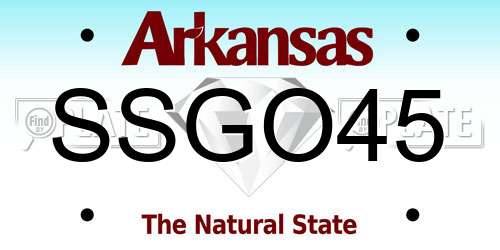 SSGO45 Arkansas License Plate