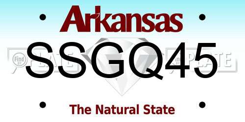 SSGQ45 Arkansas License Plate