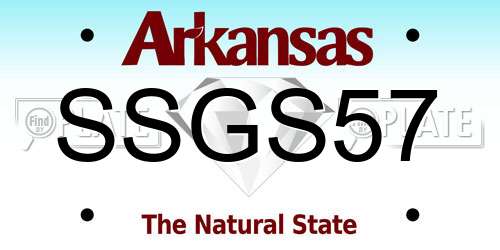 SSGS57 Arkansas License Plate