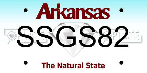 SSGS82 Arkansas License Plate