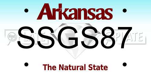SSGS87 Arkansas License Plate