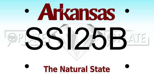 SSI25B Arkansas License Plate
