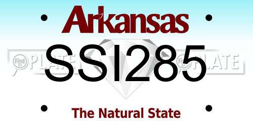 SSI285 Arkansas License Plate
