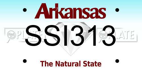 SSI313 Arkansas License Plate