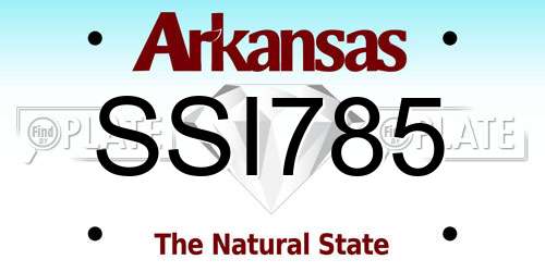 SSI785 Arkansas License Plate