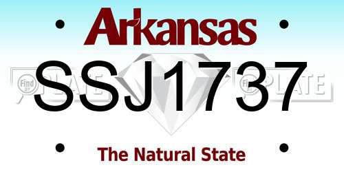 SSJ1737 Arkansas License Plate