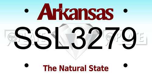 SSL3279 Arkansas License Plate