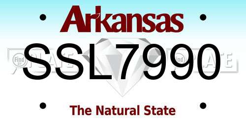 SSL7990 Arkansas License Plate